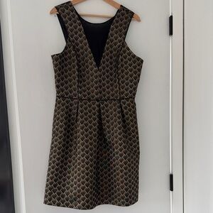 Oasis Elegant Black and Gold Mini Dress